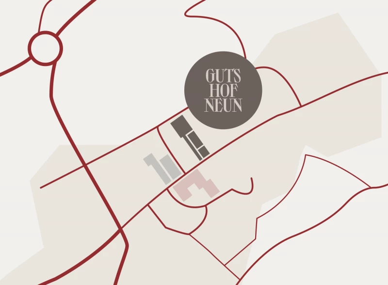 Lageplan zeigt Position des Gutshofs Neun in Neuhof an der Zenn.