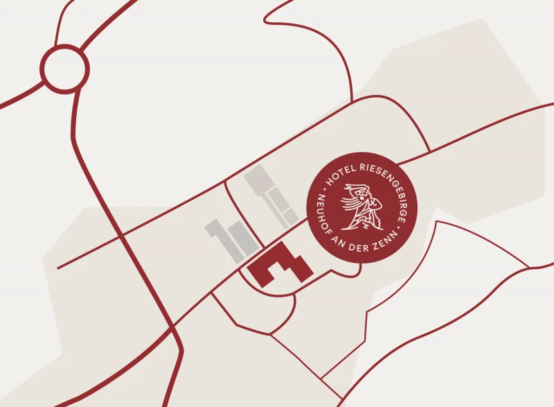 Lagekarte vom Hotel Riesengebirge in Neuhof an der Zenn.